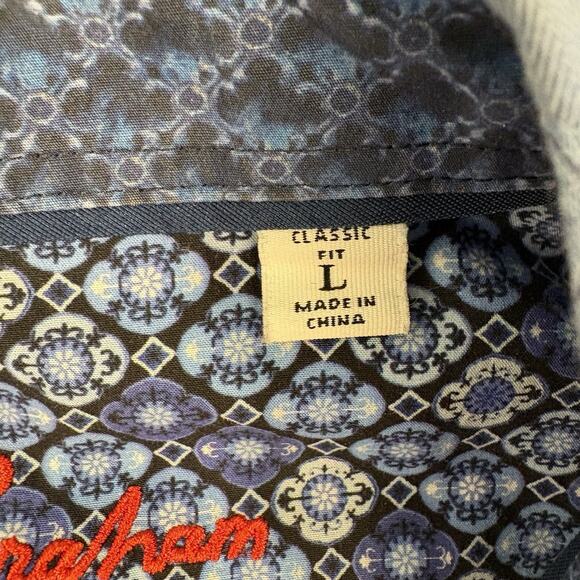 Robert Graham HAYSTACK Blue Paisley Classic Fit Button Up Long Sleeve Men’s L - Picture 16 of 16